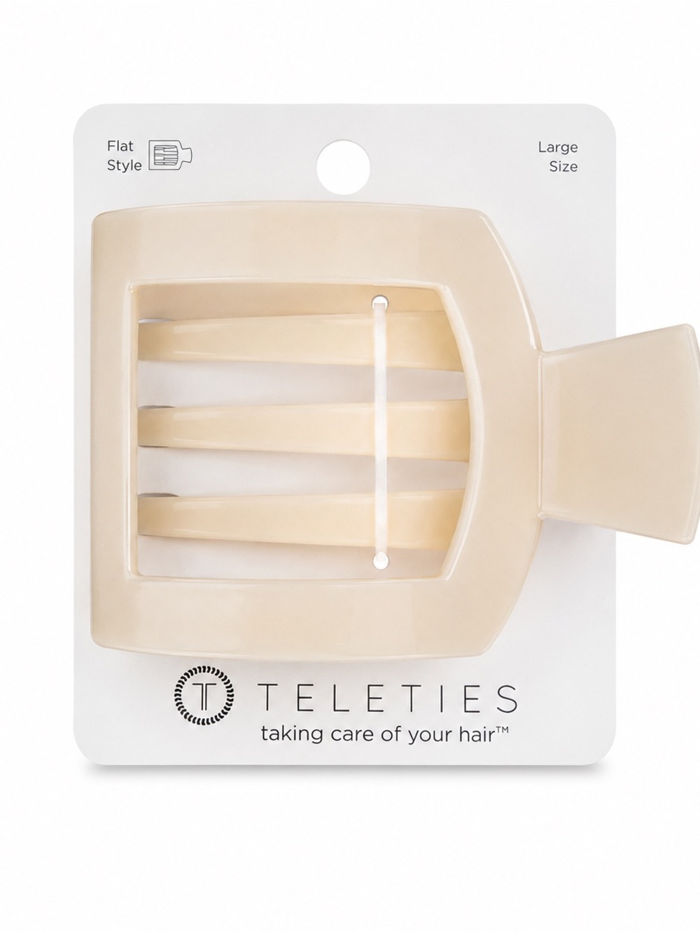 Teleties Large Flat Hair Claw Clip — Cream